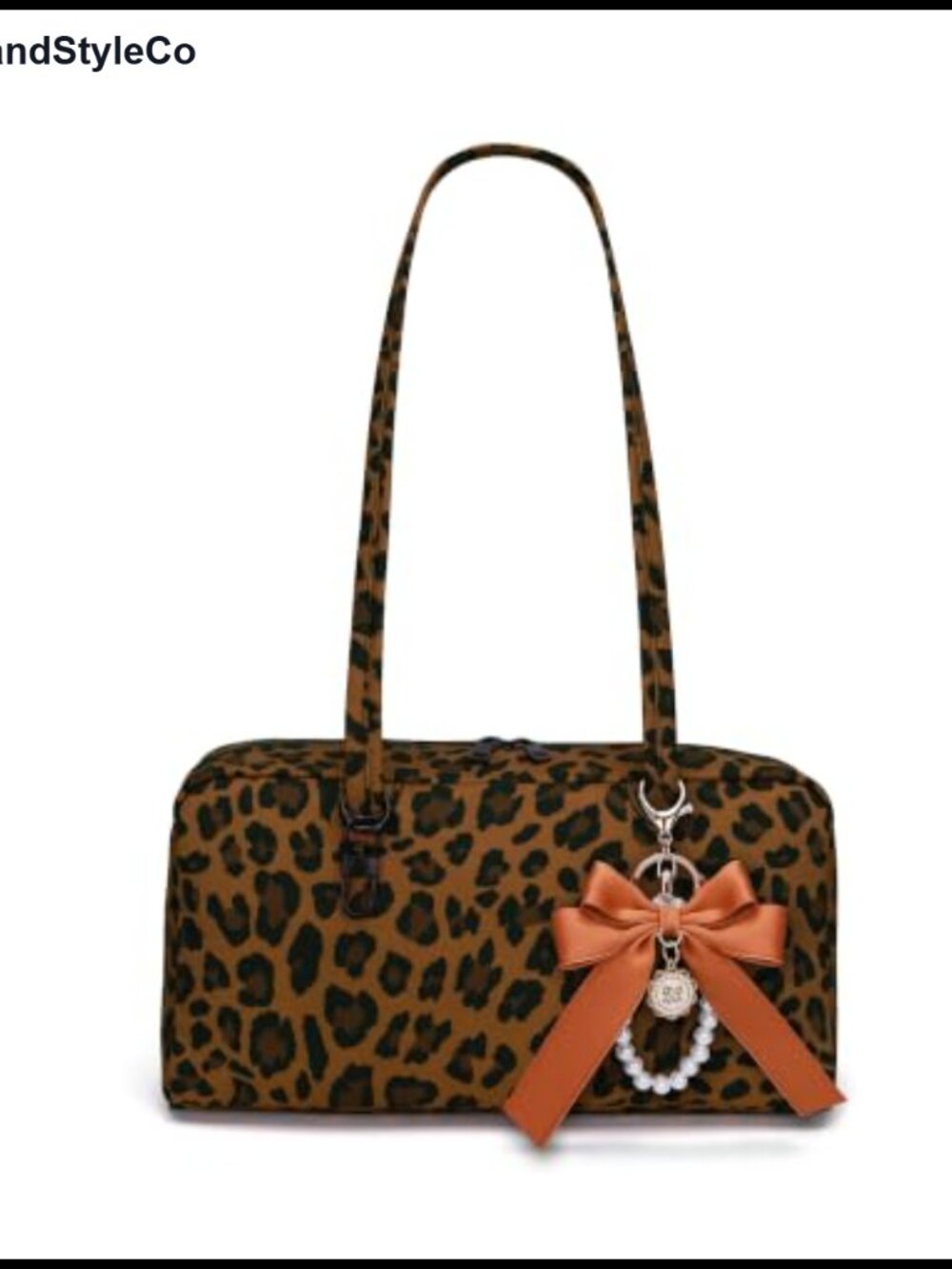 Womens Lightweight Water-Resistant Nylon Bowler Shoulder Bag Bowknot